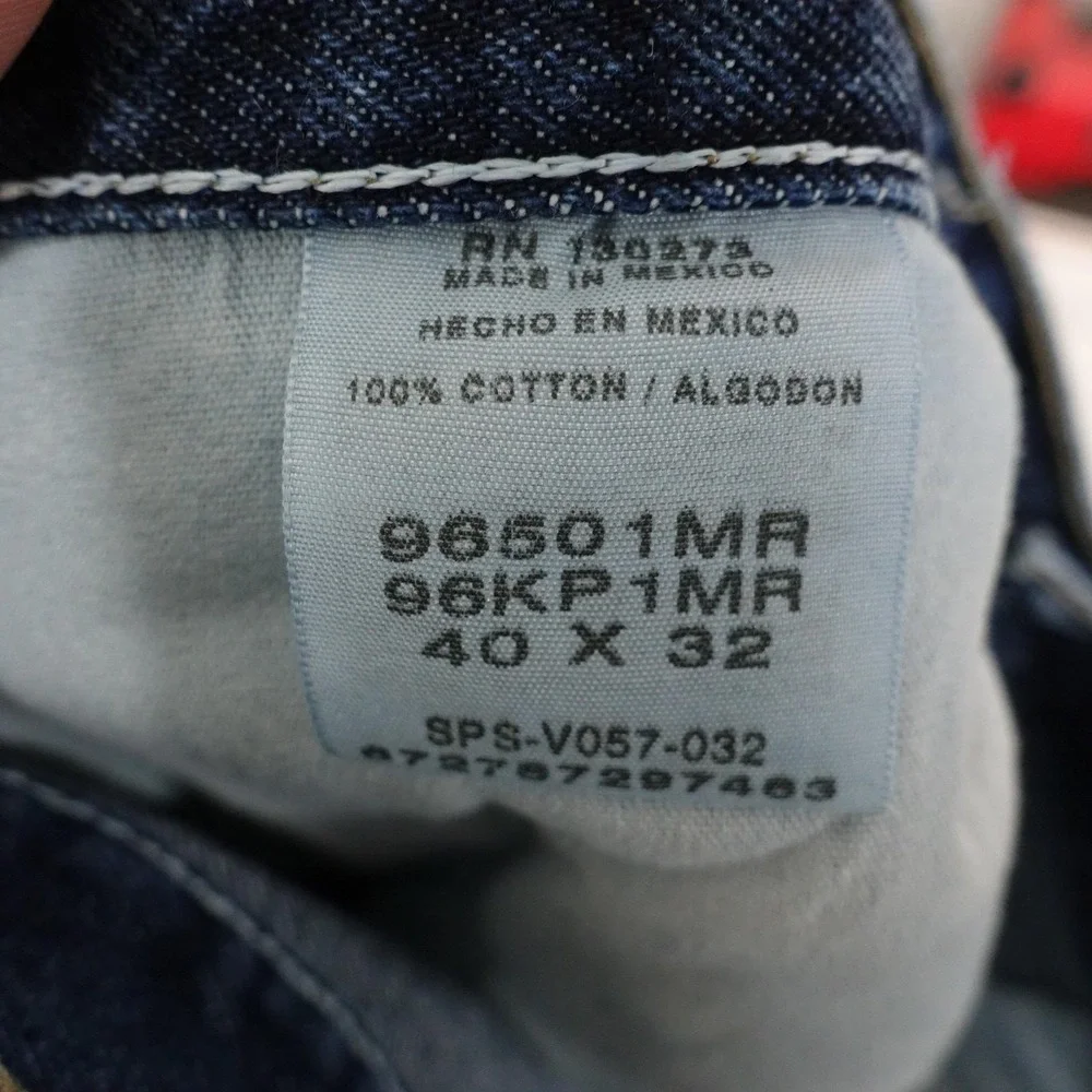 Wrangler Jeans Mens 40x32 (39x31) Blue Relaxed Straight Wrangler Denim 96501MR